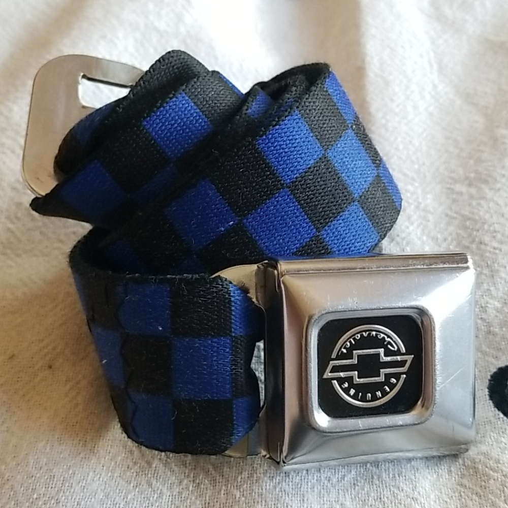 3/22!!! Checker Chevy Buckle Belt Vintage